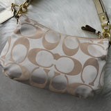 コーチ ポピー デイジー 花柄 シグネチャー キャンバス ハンドバッグ ベージュ - NEWSED