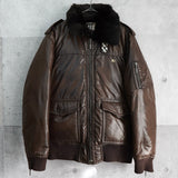 バーバリー ブラックレーベル ファー襟 パテント ダウンジャケット ブラウン - NEWSED