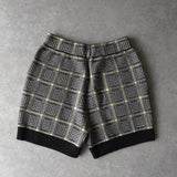 アルマーニ エクスチェンジ 千鳥格子柄 ニット セットアップ カーディガン ショートパンツ レディース グレー - NEWSED