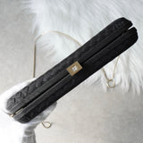 ボッテガ ヴェネタ イントレチャート サテン パーティーバッグ ブラック - NEWSED