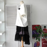 サカイ チュール アシンメトリー フリルスカート 変形 異素材切り替え ブラック - NEWSED