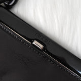 プラダ レザー がま口 プラスチックチェーン ミニハンドバッグ ブラック - NEWSED