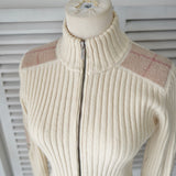 バーバリー ドライバーズニット フルジップ ノバチェック レディース アイボリー - NEWSED