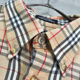 バーバリー ヴィンテージ ノバチェック ホースロゴ 刺繍 半袖シャツ ベージュ - NEWSED