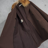 プラダ フォックス ファー チェスターコート ファー取り外し可能 レディース ブラウン - NEWSED