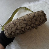 コーチ シグネチャー キャンバス ショルダーバッグ ベージュ / グリーン - NEWSED