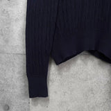 バーバリー ヴィンテージ ケーブル編み ニット カーディガン ダークネイビー - NEWSED