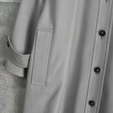 イヴ サンローラン ヴィンテージ ウール ロングコート ステンカラーコート レディース ライトグレー - NEWSED