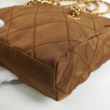 プラダ トライアングルロゴ ポコノ テスート ナイロン キルティング チェーン ミニ ショルダーバッグ ブラウン - NEWSED