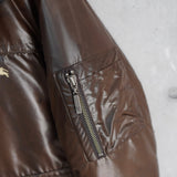 バーバリー ブラックレーベル ファー襟 パテント ダウンジャケット ブラウン - NEWSED