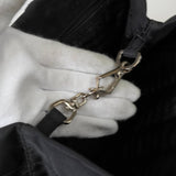 プラダ テスート ポコノ ナイロン ロゴ ハンドバッグ ブラック - NEWSED