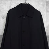 ジルサンダー バックロゴ ビスコース ロングコート スタッフコート ブラック - NEWSED