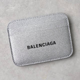 バレンシアガ ロゴ グリッター パスケース カードケース シルバー - NEWSED