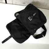 プラダ テスート ポコノ ナイロン トライアングルロゴ ショルダーバッグ ブラック - NEWSED