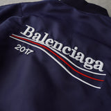 バレンシアガ ロゴ 中綿入り ボンバージャケット ネイビー - NEWSED