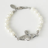 ヴィヴィアン ウエストウッド オーブ ラインストーン フェイクパール シルバー - NEWSED