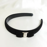 サルバトーレ フェラガモ ヴァラ リボン スエード カチューシャ ブラック - NEWSED