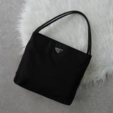 プラダ ポコノ テスート ナイロン トライアングルロゴ ハンドバッグ トートバッグ ブラック - NEWSED