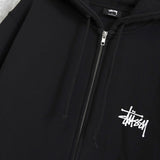 ステューシー ロゴ フルジップ パーカー ブラック - NEWSED