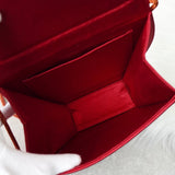 イヴ サンローラン リボン サテン ショルダーバッグ ポシェット レッド - NEWSED
