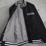 ステューシー ロゴ 刺繍 スタジャン ブラック - NEWSED