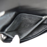 プラダ サフィアーノ レザー 三角プレート 二つ折り財布 長財布 ブラック - NEWSED