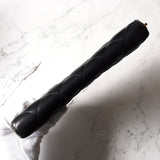 シャネル ラムスキン マトラッセ ラウンドジップ レザー 長財布 ブラック 保存袋・箱付き - NEWSED