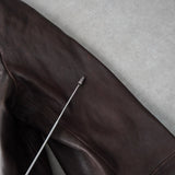 ジョン ヴァルベイトス ダブル ライダースジャケット レザージャケット ダークブラウン - NEWSED