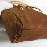 プラダ トライアングルロゴ ポコノ テスート ナイロン キルティング チェーン ミニ ショルダーバッグ ブラウン - NEWSED