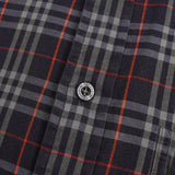 バーバリー ホースロゴ 刺繍 ノバチェック 半袖シャツ ネイビー - NEWSED