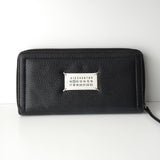 メゾン マルジェラ カレンダータグ 四つタグ レザー ラウンドジップ ロングウォレット 長財布 ブラック - NEWSED