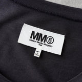 エムエムシックス メゾンマルジェラ シアー ボーダー柄 ミディアム丈 ワンピース ネイビー - NEWSED