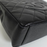 シャネル ココマーク マトラッセ キャビアスキン PSTバッグ チェーン トートバッグ ブラック - NEWSED