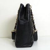 シャネル ココマーク マトラッセ キャビアスキン PSTバッグ チェーン トートバッグ ブラック - NEWSED