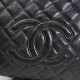 シャネル ココマーク マトラッセ キャビアスキン PSTバッグ チェーン トートバッグ ブラック - NEWSED