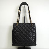 シャネル ココマーク マトラッセ キャビアスキン PSTバッグ チェーン トートバッグ ブラック - NEWSED