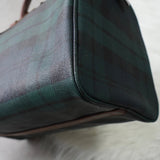ポロ ラルフローレン チェック柄 PVC ハンドバッグ ミニボストンバッグ グリーン - NEWSED