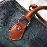 ポロ ラルフローレン チェック柄 ミニボストンバッグ PVC ダークグリーン - NEWSED