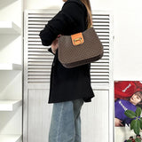 セリーヌ ヴィンテージ マカダム ゴールド ガンチーニ ワンハンドル PVC / レザー ハンドバッグ 自立型 ブラウン - NEWSED