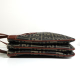 フェンディ ズッカ PVC レザー セミ ショルダーバッグ トートバッグ ブラウン - NEWSED