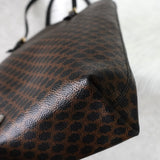 セリーヌ マカダム PVC レザー トートバッグ ハンドバッグ ブラウン ブラック - NEWSED