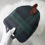 ポロ ラルフローレン チェック柄 PVC ミニボストンバッグ ハンドバッグ グリーン - NEWSED