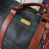 ラルフローレン チェック柄 PVC レザー ボストンバッグ グリーン - NEWSED