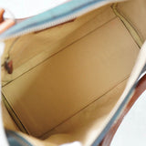 ラルフローレン チェック柄 PVC / レザー ミニボストンバッグ ハンドバッグ グリーン / ブラウン - NEWSED