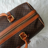 セリーヌ ヴィンテージ マカダム PVC ボストンバッグ トラベルバッグ ブラウン - NEWSED