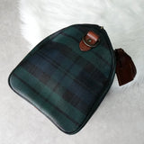 ポロ ラルフローレン チェック柄 PVC / レザー ミニボストンバッグ ハンドバッグ グリーン ブラウン - NEWSED