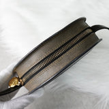 フェンディ ペカン PVC / レザー 1925スタンプ ラウンド ショルダーバッグ ポシェット ブラック / カーキ - NEWSED