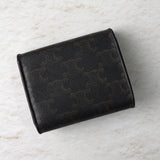 セリーヌ トリオンフ PVC/レザー コンパクトウォレット 三つ折り財布 ブラウン - NEWSED