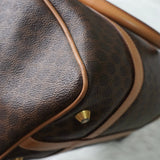 セリーヌ マカダム PVC / レザー ミニボストンバッグ ハンドバッグ ブラウン - NEWSED