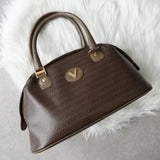 ヴァレンティノ ヴィンテージ PVC / レザー ハンドバッグ ブラウン - NEWSED